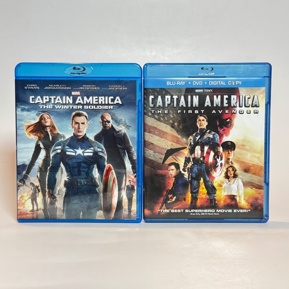 Captain America The First Avenger & Winter Soldier Blu-ray Marvel Movie Bundle